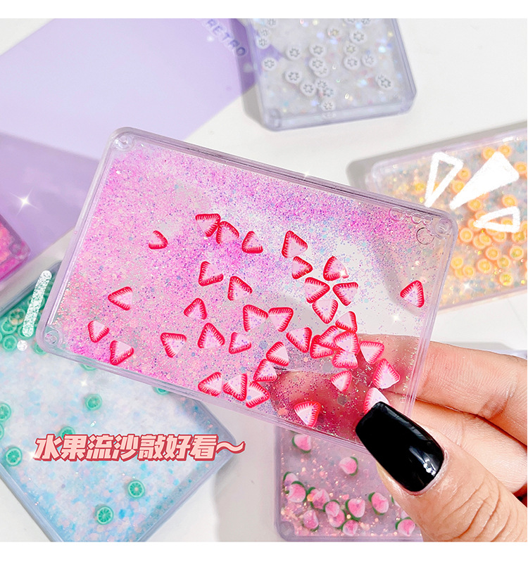 Creative oil-infused flowing sand gumball brick, Ins-style fruit flowing sand gumball plate, DIY keychain accessory gumball card tray pic 26