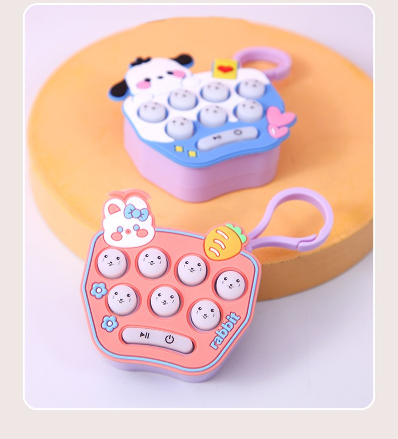 打地鼠 跨境迷你掌上游戏机卡通图案打地鼠电子发光解压玩具小钥详情7