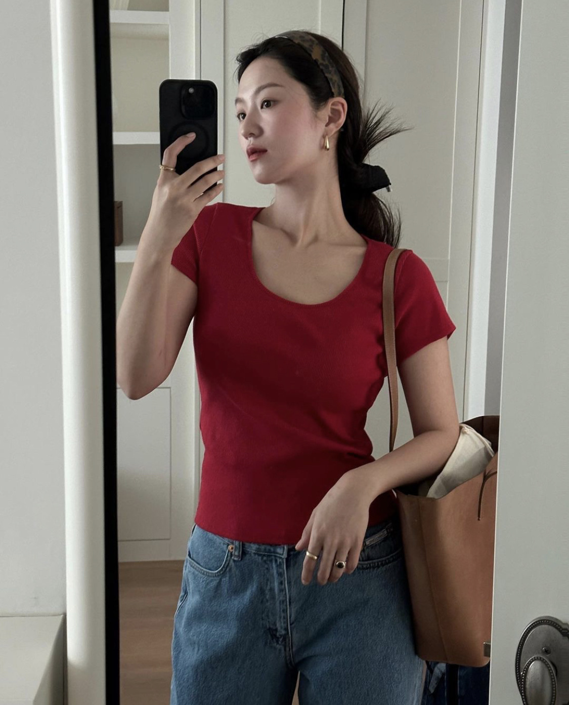 Solid color basic round-neck fitted short-sleeved T-shirt for women, Korean-style Dongdaemun ins simple and casual base layer g*d pic 28