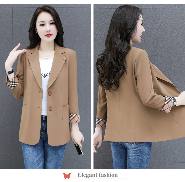 秋季薄款小西装外套女2022年新款春秋女式韩版修身气质短款上衣服详情12