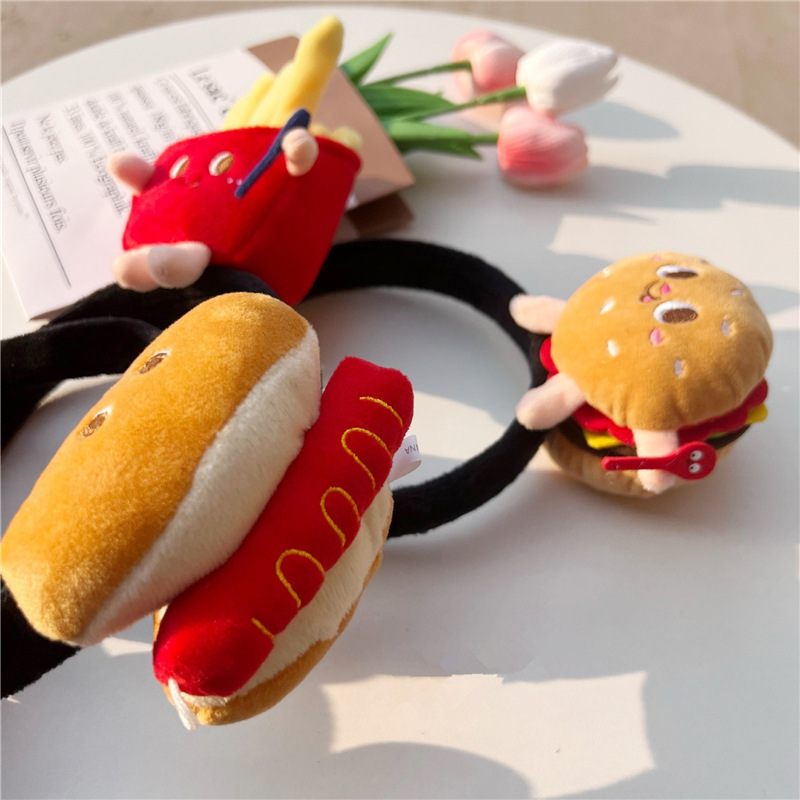 趣味仿真热狗汉堡薯条发箍卡通毛绒儿童宝宝创意搞怪装扮表演发饰详情8