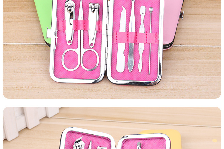 Candy-colored nail clippers seven-piece set, nail clippers and nail pliers, solid color nail and manicure tool set, custom LOGO pic 10
