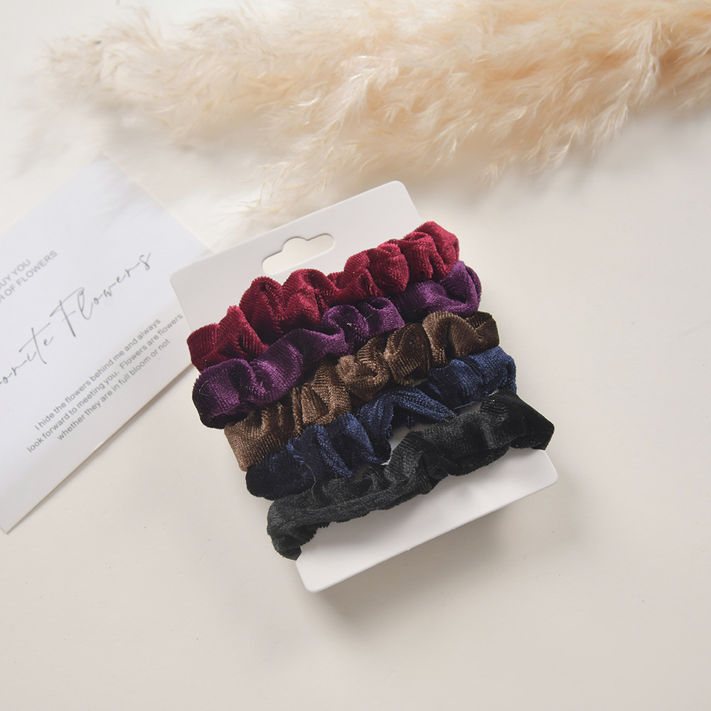 韩国东大门秋冬欧美风绒布大肠发圈 金丝绒布头圈发饰厂家批发详情3