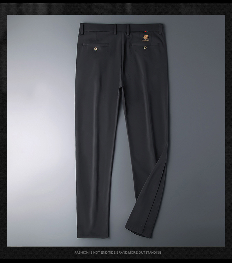 High-end business casual pants for men 2022 autumn and winter, thickened long pants, youth straight, elastic, wrinkle-free and drape dress pants pic 39