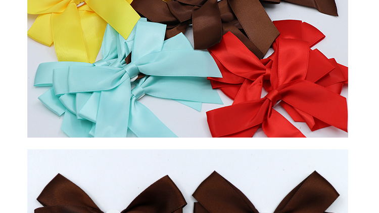 A professional bow manufacturer supplies high-end golden polyester ribbon bows with double-sided tape decoration gift boxes pic 8