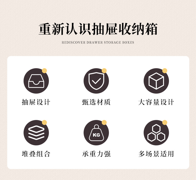 爆款热销抽屉衣柜收纳盒 塑料储物箱置物柜 家用抽屉柜简易收纳柜详情6