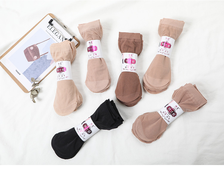 春夏女士短袜钢丝袜耐磨防勾丝女士短丝袜肉色天鹅绒短丝袜批发详情6