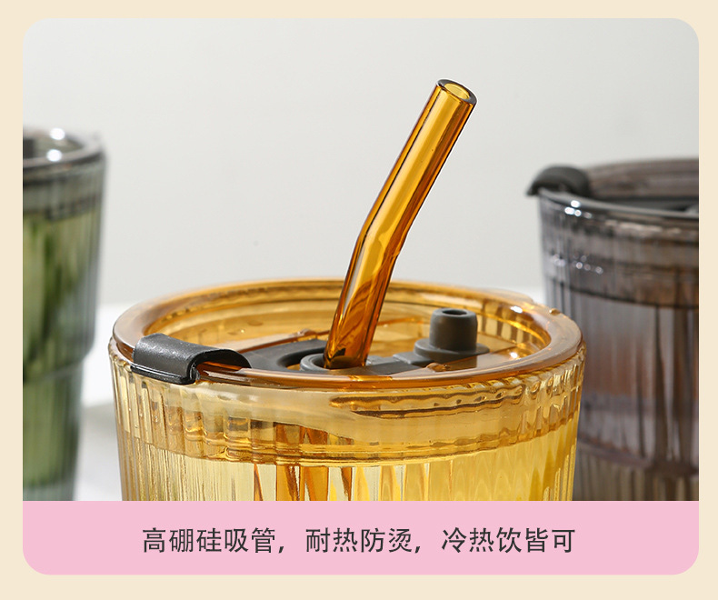 The popular bamboo joint cup, InS-style straw coffee cup, store anniversary promotion advertisement, gift glass water cup with logo printing pic 17