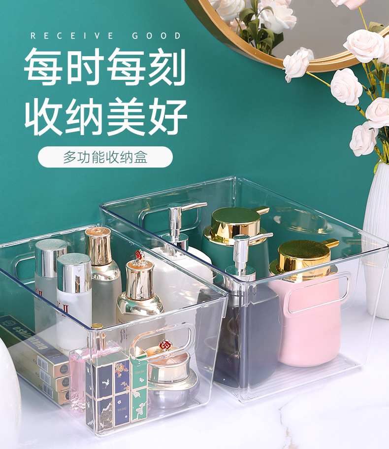 G6342021 New double-sided handle Storage box, modern and simple food storage box, PET material fruit and vegetable storage box pic 1