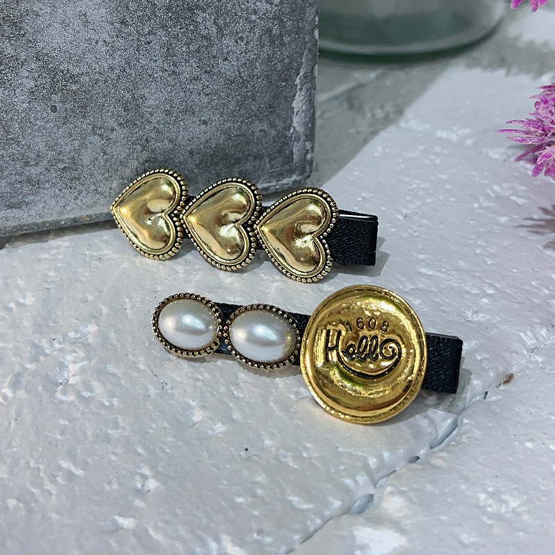 老板哥新款家复古金币爱心珍珠对夹韩日原创设计女子小众风格气质详情5