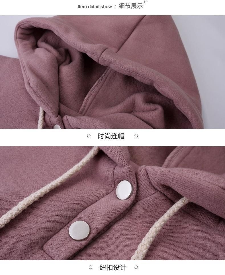 外贸加绒秋冬季2022新款儿童女童服装拼接连帽卫衣套装两件套批发详情8
