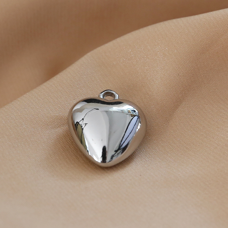 Simple style multi-specification three-dimensional smooth surface heart heart round ball pendant jewelry necklace earrings diy accessory materials pic 22