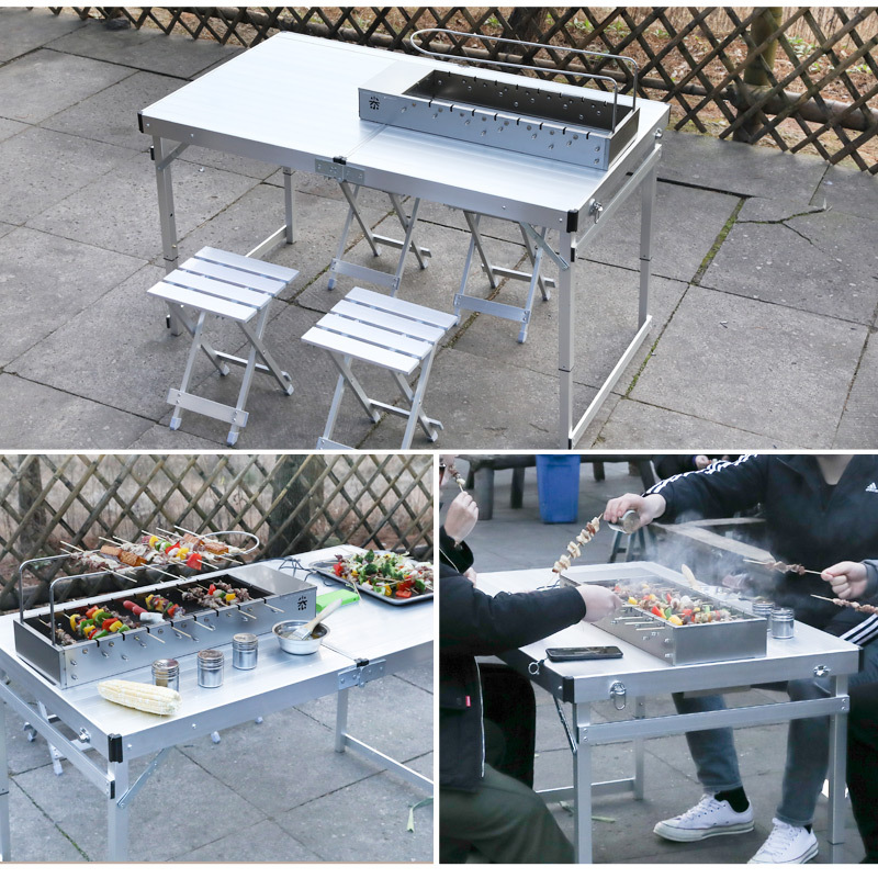 Charging automatic barbecue grill, outdoor automatic flipping barbecue rack, rotating skewer grill pic 7