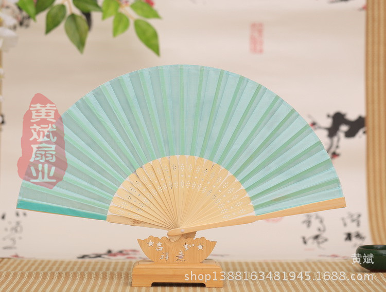 6寸彩虹扇婚礼布扇竹骨丝绸布面扇小绢扇婚礼道具扇详情24