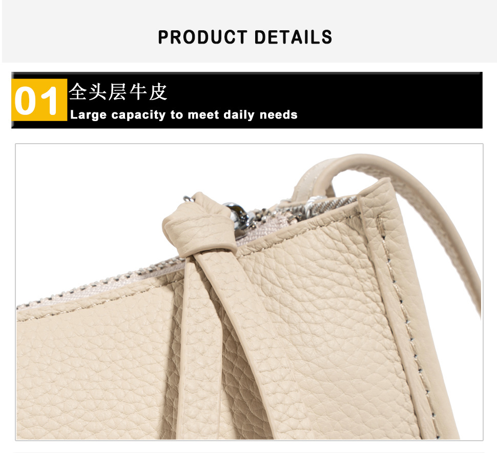 Leather single-shoulder bag for women, versatile and fashionable 2023 Korean small square bag, top layer cowhide ins Korean version crossbody bag, small bag pic 44
