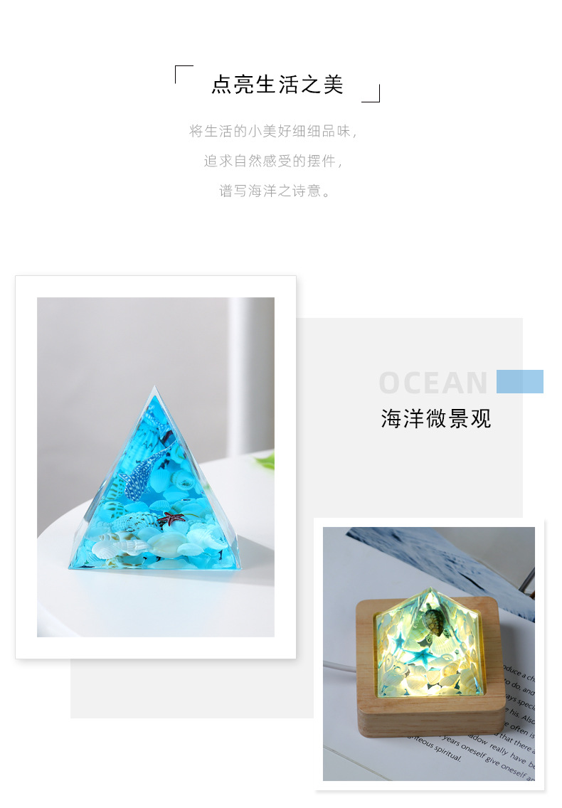 Foreign trade Marine micro-landscape resin handicrafts, night light ornaments, healing student friends, classmate souvenirs and gifts pic 2