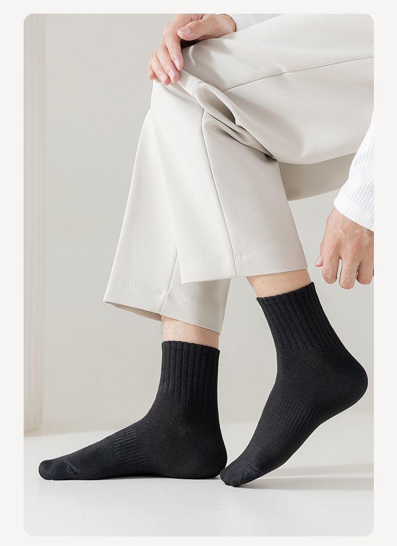 袜子地摊一件代发袜子男女士运动袜短袜纯色百搭束腰中长筒袜春秋夏四季船袜子批发一件代发详情9