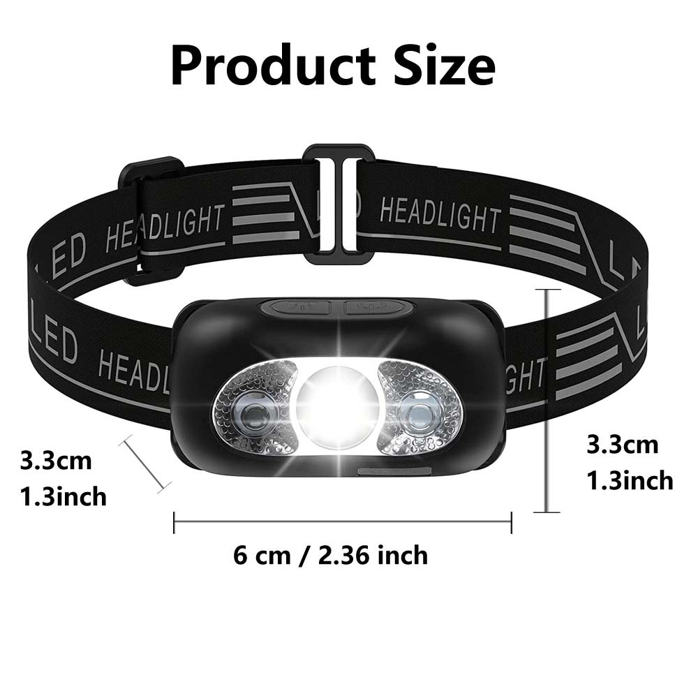 跨境新款头灯超亮感应头戴式头灯充电超长续航户外钓鱼夜跑小手电详情8