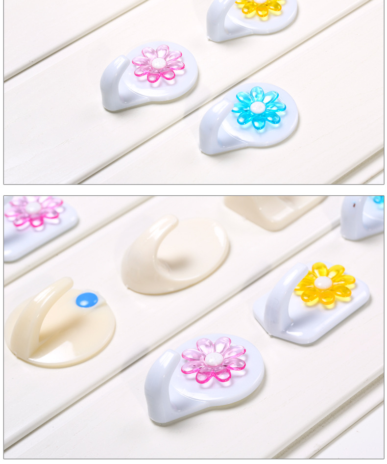 W15 Three strong wall adhesive hooks, plastic cartoon bedroom clothes hooks, miscellaneous door rear hanging hooks wholesale pic 9