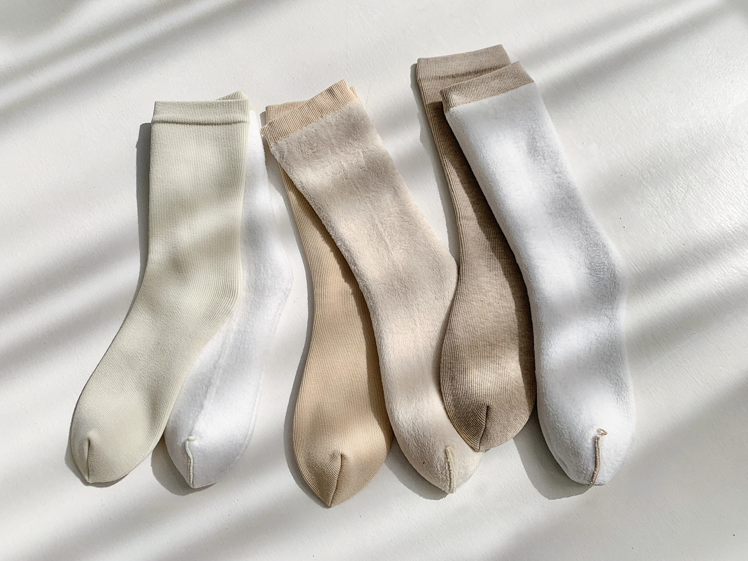 Unisex couple style fleece and thickened warm snow socks, mid-length home cotton socks, postpartum socks, floor socks pic 15