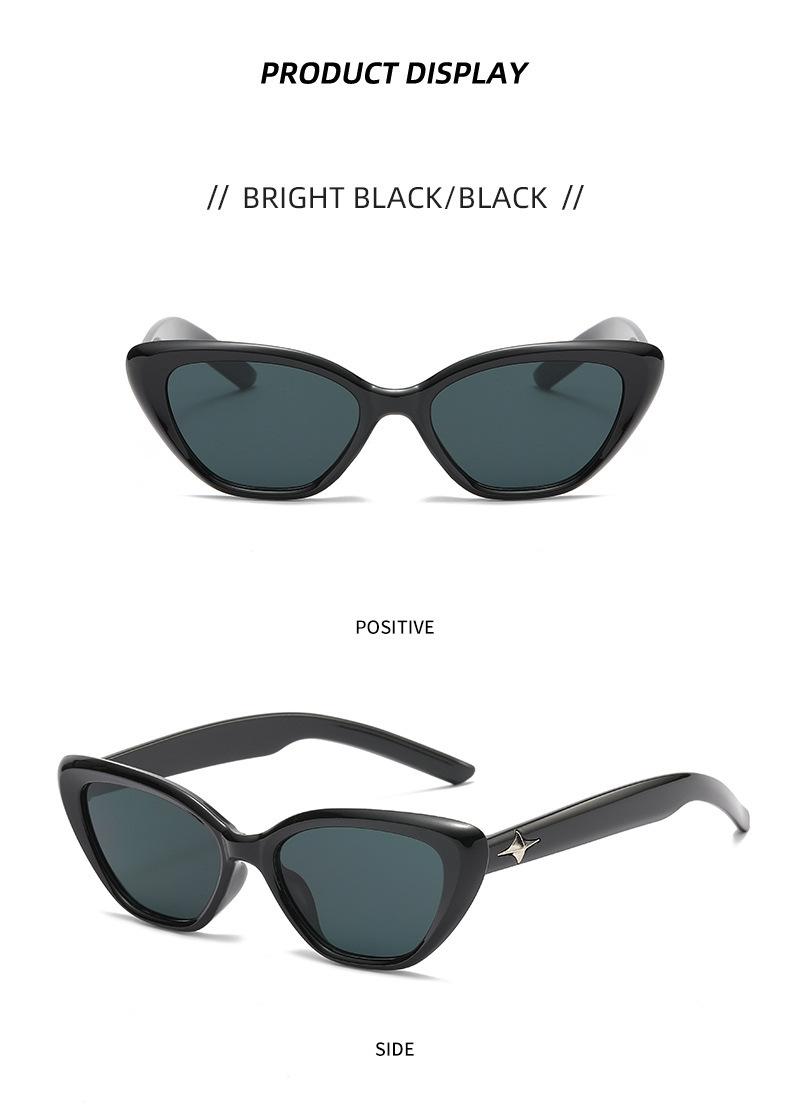 复古三角猫眼小脸墨镜女 高级感ins黑色小框太阳眼镜防晒造型拍照详情14