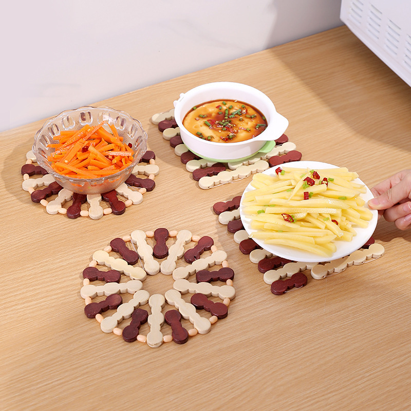 Round bamboo heat insulation mat, vegetable mat, anti-scald and heat-resistant clay pot mat, table mat, bowl mat, teacup mat, plate mat, 2 yuan pic 3
