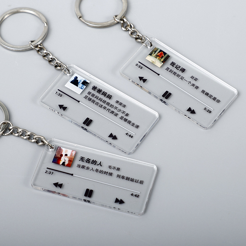 亚克力钥匙扣定制我在哪里很想你路牌文字logo广告创意校徽小挂件详情8