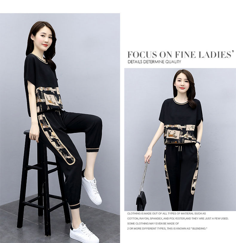 2021时尚运动套装夏装气质洋气女神范衣服夏天显瘦宽松两件套显瘦详情12