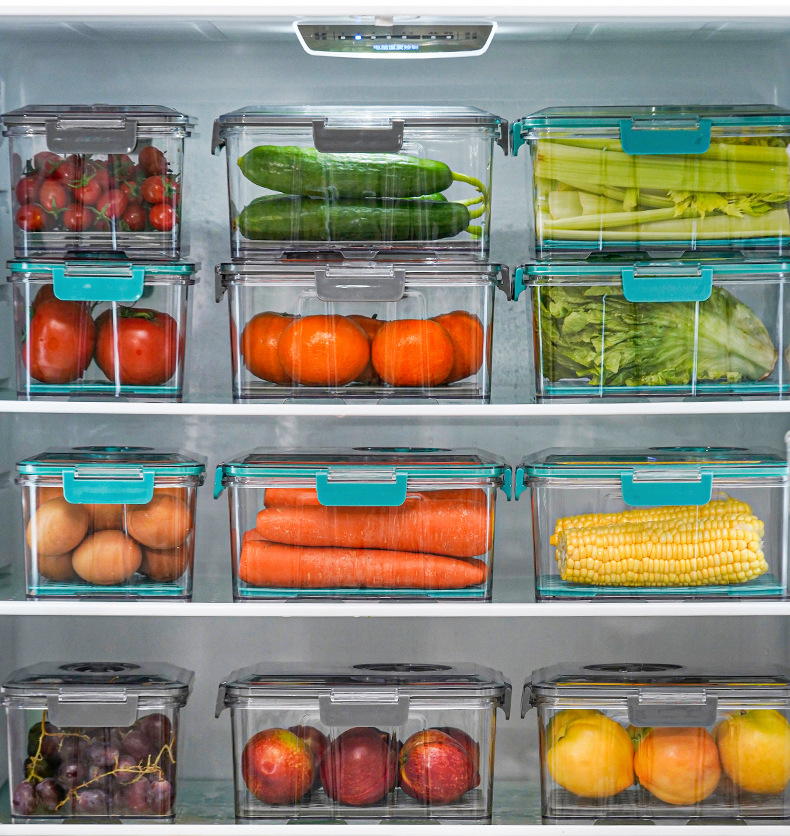 家用抽真空保鲜收纳盒食品密封透明沥水罐厨房冰箱冷冻收纳储物盒详情23