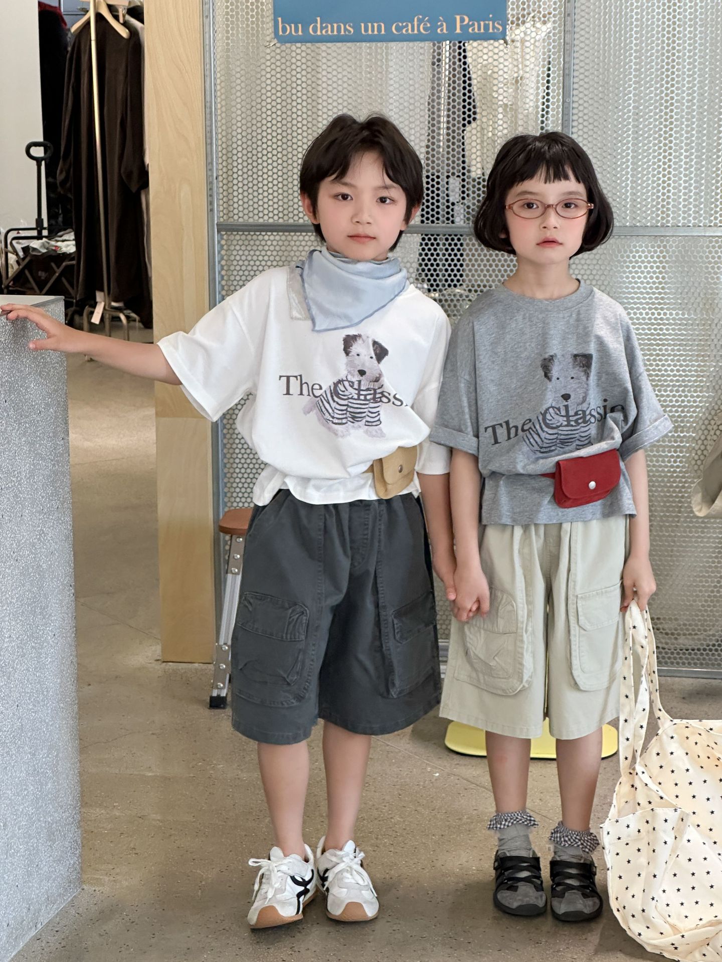 韩国童装短袖25夏季新款儿童可爱狗狗印花t恤男女童休闲百搭上衣详情11