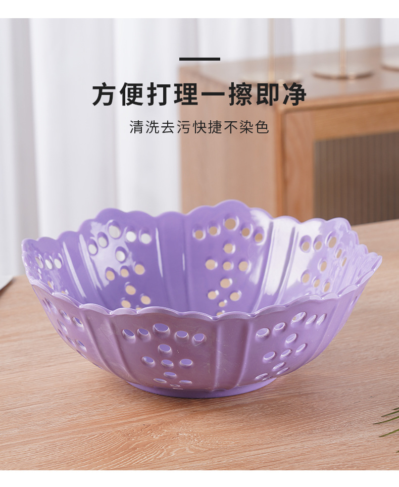 Fashionable octagonal hole hollowed-out Chenjing best-selling melamine fruit plate, imitation porcelain creative fruit basket, kitchen draining basket, vegetable basket pic 17