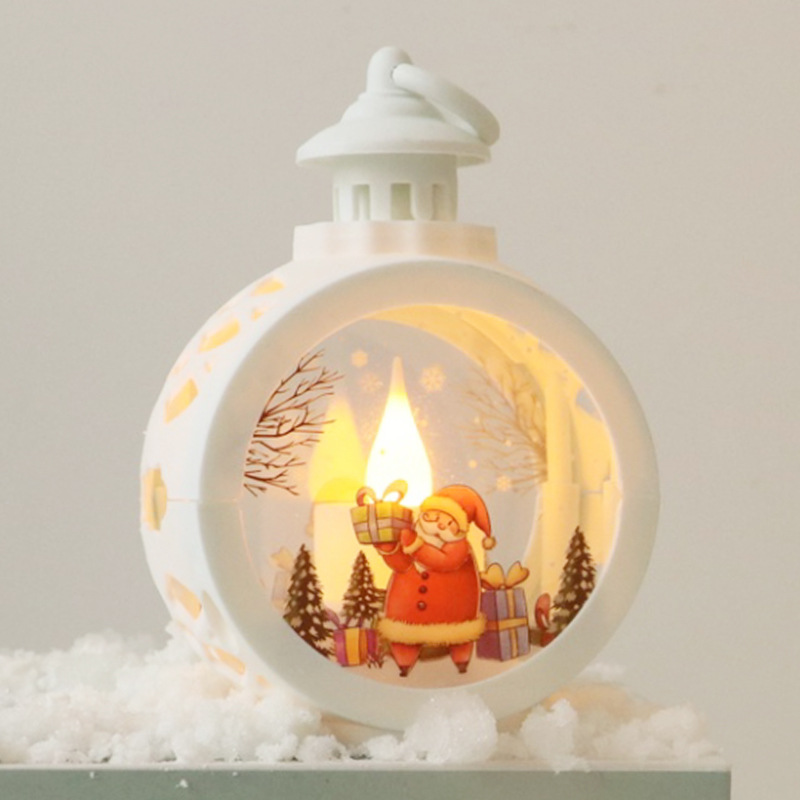 Christmas decoration items: led candle lights, round Christmas hanging lights, hand-held cross-border new retro window display items pic 5