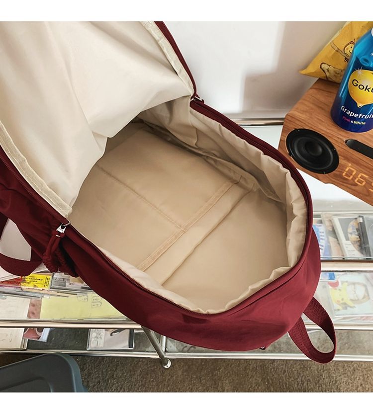 贝尔书包女生大学生简约黑色大容量初中生高中2024新款背包双肩包详情20