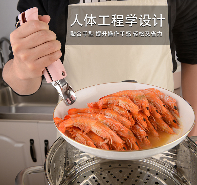 304 stainless steel anti-scald tongs, household bowl tongs, anti-slip tongs, kitchen tools, bowl and plate tongs, plate lifting tongs wholesale pic 9