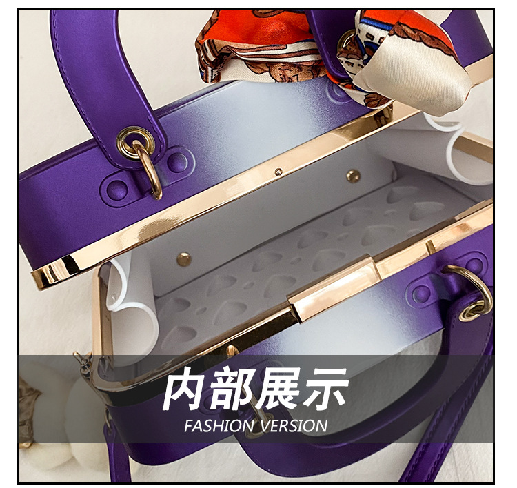 The 2021 Korean version of the trendy tote bag features a ribbon bow, an Instagram niche design with rivets and a slanted crossbody bag made of PU pic 8