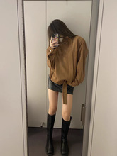 X*Z   row毛衣羊毛V领秋季针织衫毛衣v领上衣女秋冬季廓形厚实详情17