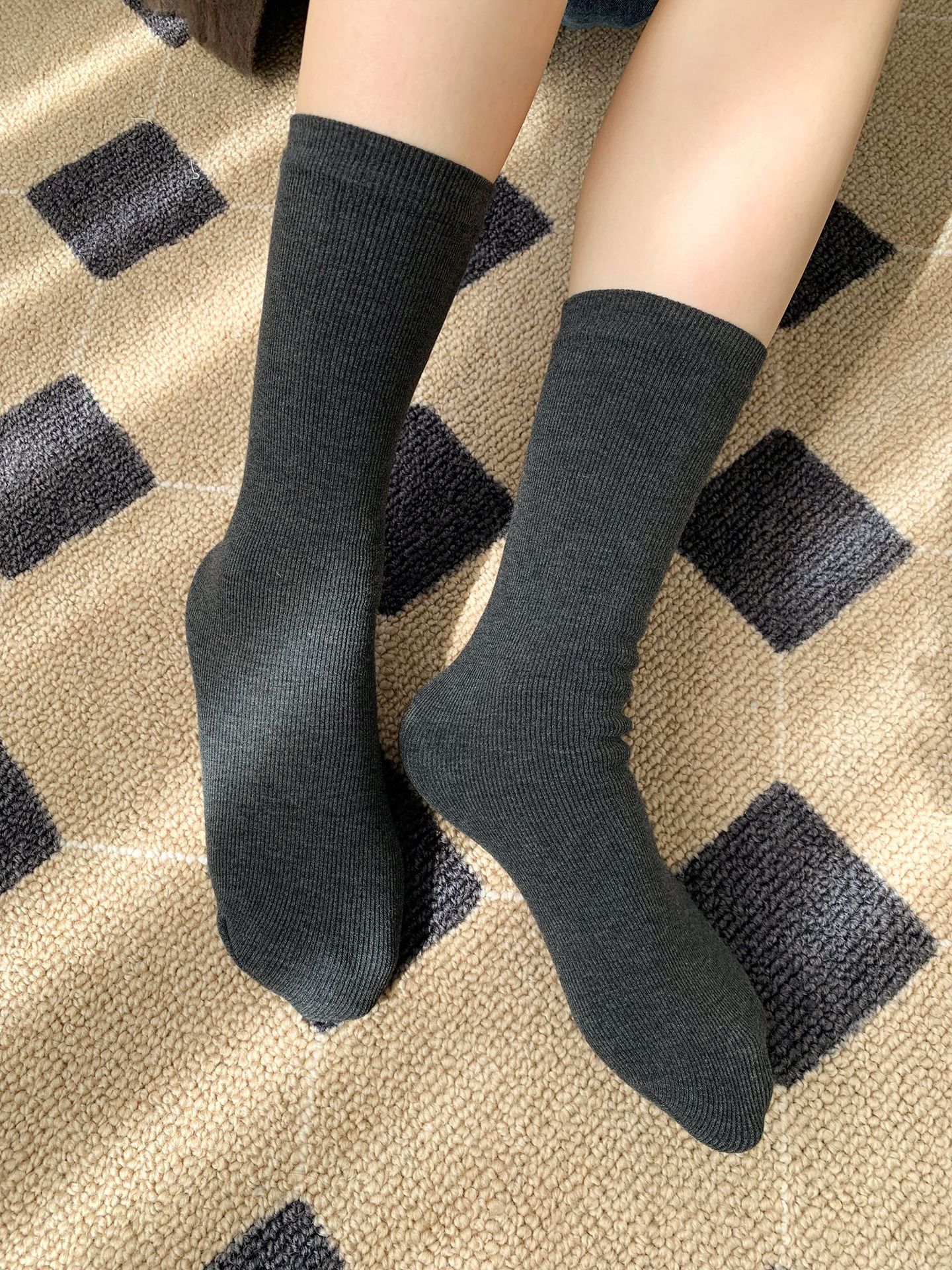 Unisex couple style fleece and thickened warm snow socks, mid-length home cotton socks, postpartum socks, floor socks pic 59