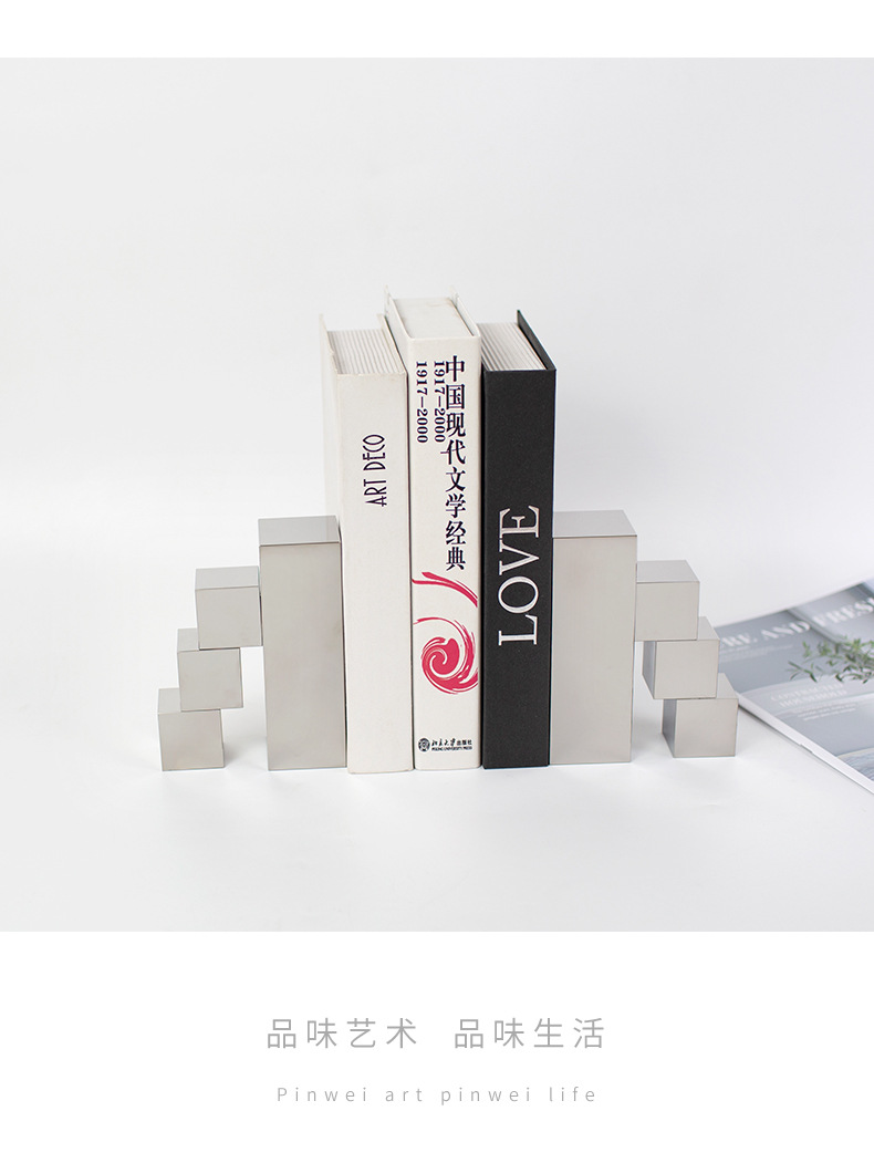 Modern and simple home decoration items, crystal art bookends, study desk decorations, creative bookstanding counter ornaments pic 28
