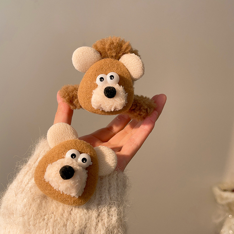 Cute plush hair clips for autumn and winter, back hair curls, face bangs, side clips, sweet large intestine hair bands pic 6