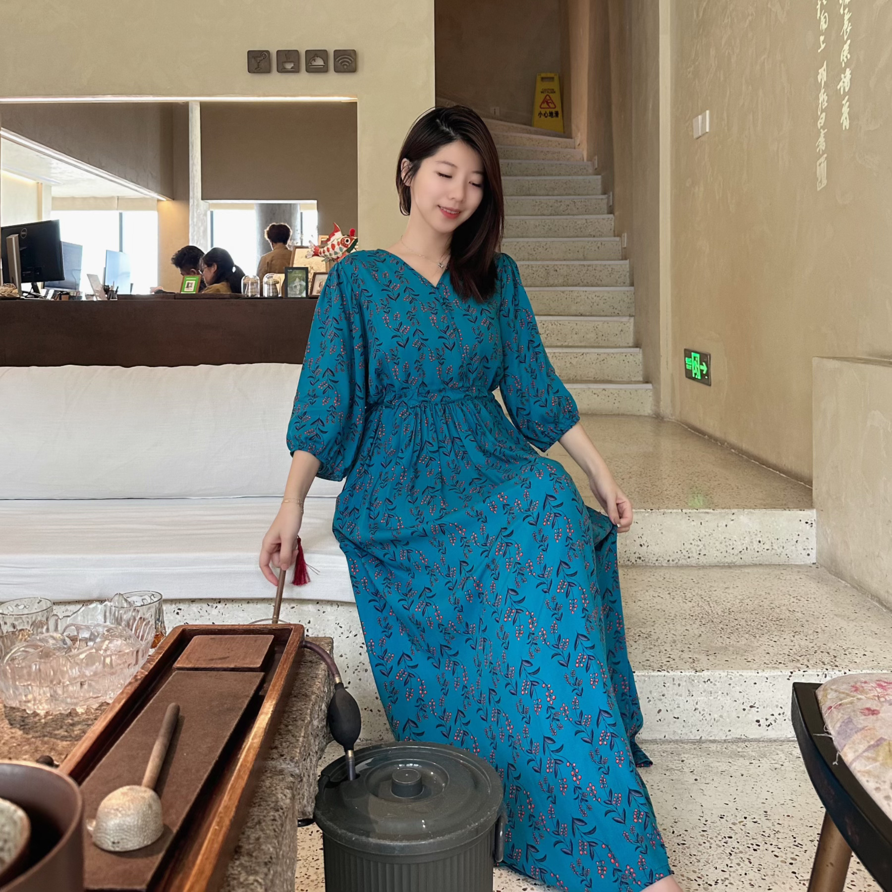【腰封口袋裙】显瘦棉绸连衣裙法式高级女春夏宽松中长款温柔气质详情14
