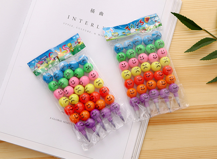 Creative 7-section Expression sugar-coated haws, pencils, crayons, student pencils, stationery, school supplies wholesale manufacturer pic 1