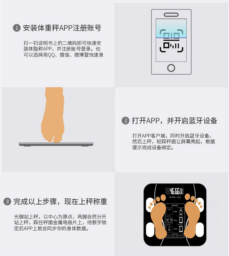 科迈智能体脂称体重秤电子秤家用人体秤体脂秤 人体称体脂测量详情13