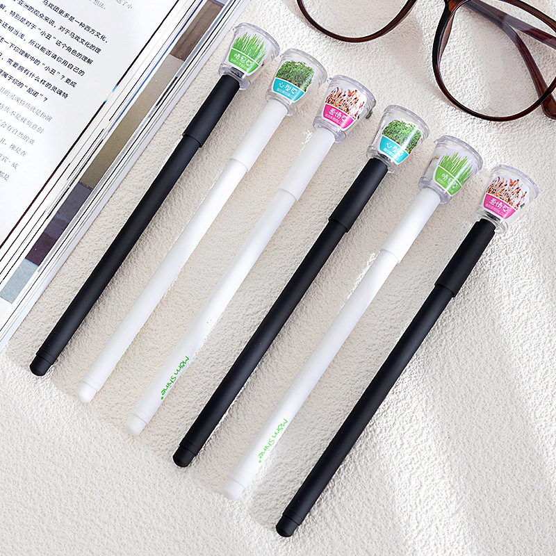 晨兮种草笔全针管中性笔创意长草笔学生DIY文具花园小盆栽种子笔详情9