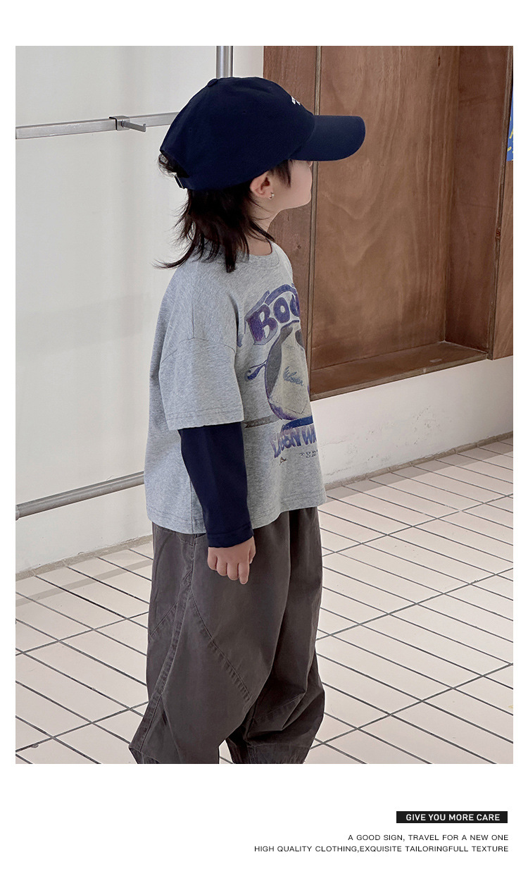 儿童春秋百搭时尚洋气印花圆领打底宽松长袖T恤242196详情19