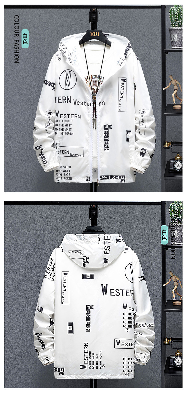 Summer new 2022 trendy, thin, breathable and sun-protective clothing for boys, teenagers, large-sized skin, big W coat for men pic 5