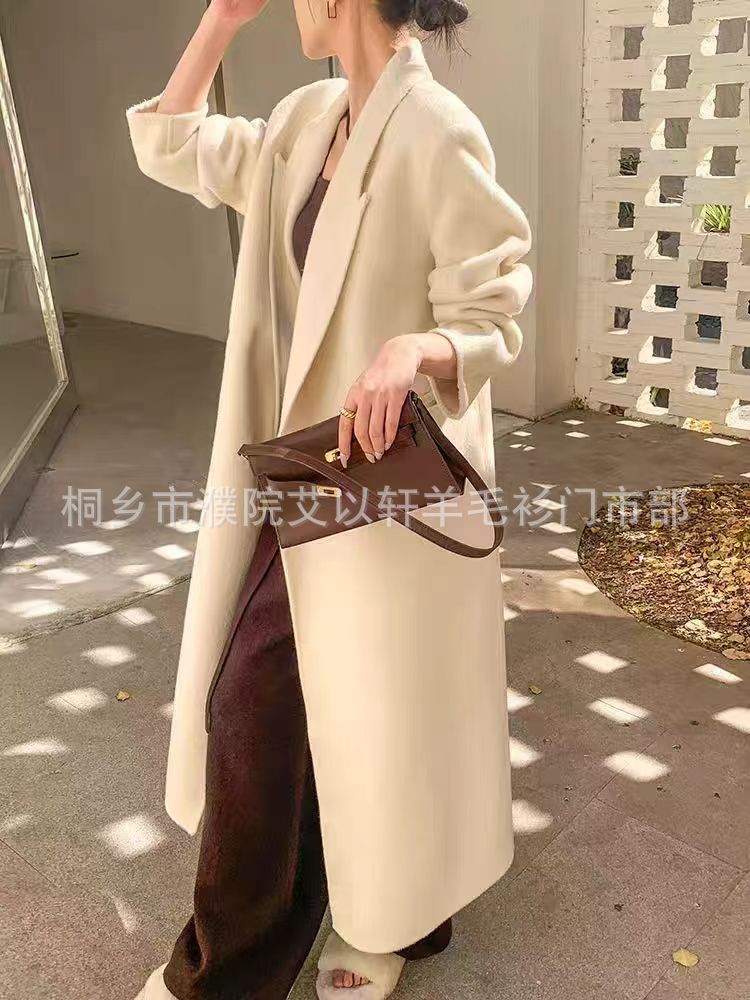 冬季新款韩系西装款美飒双面羊毛长绒毛呢外套长款百搭气质大衣女详情7