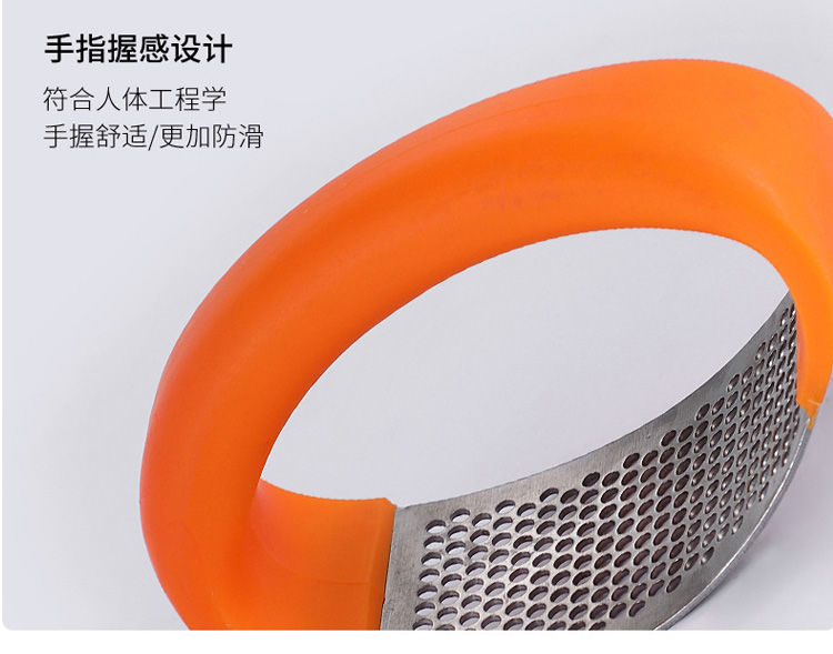 Large household ring-shaped garlic puree press, garlic mopping machine, stainless steel manual garlic paste picking tool, garlic peeling tool pic 15