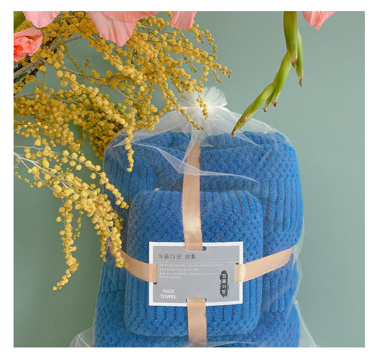[LOVELY HOME] [hold ja] auspicioso juego de toallas de grillete toalla toalla de baño conjunto de dos piezas bolsa de hilo embalaje acompañante regalo de mano regalo creativo juego de toallas pic 13