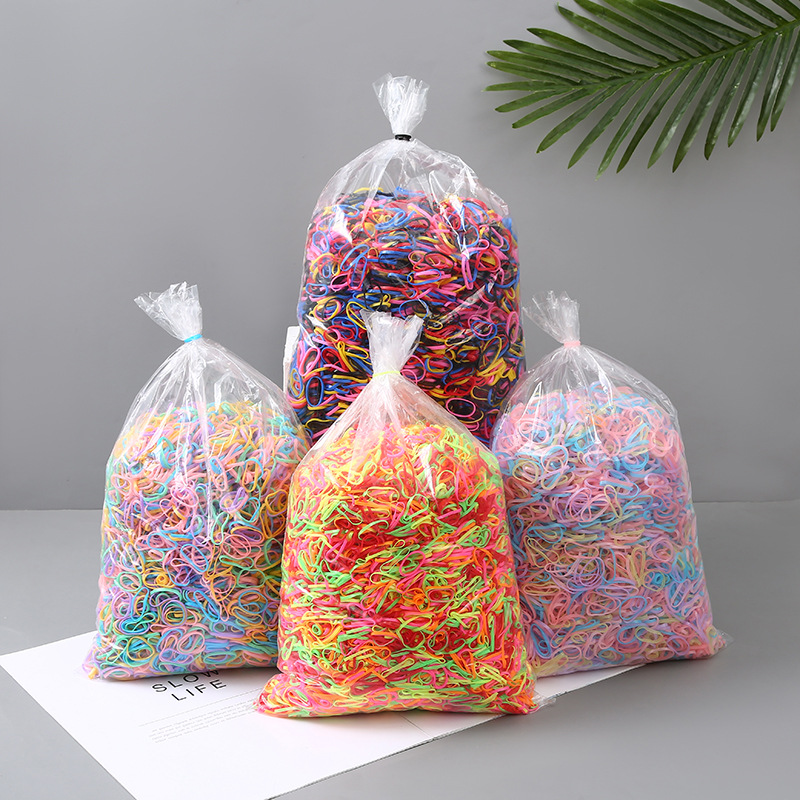 小皮筋女扎头发一次性橡皮筋黑色高弹力发圈成人儿童头绳彩色皮筋详情3