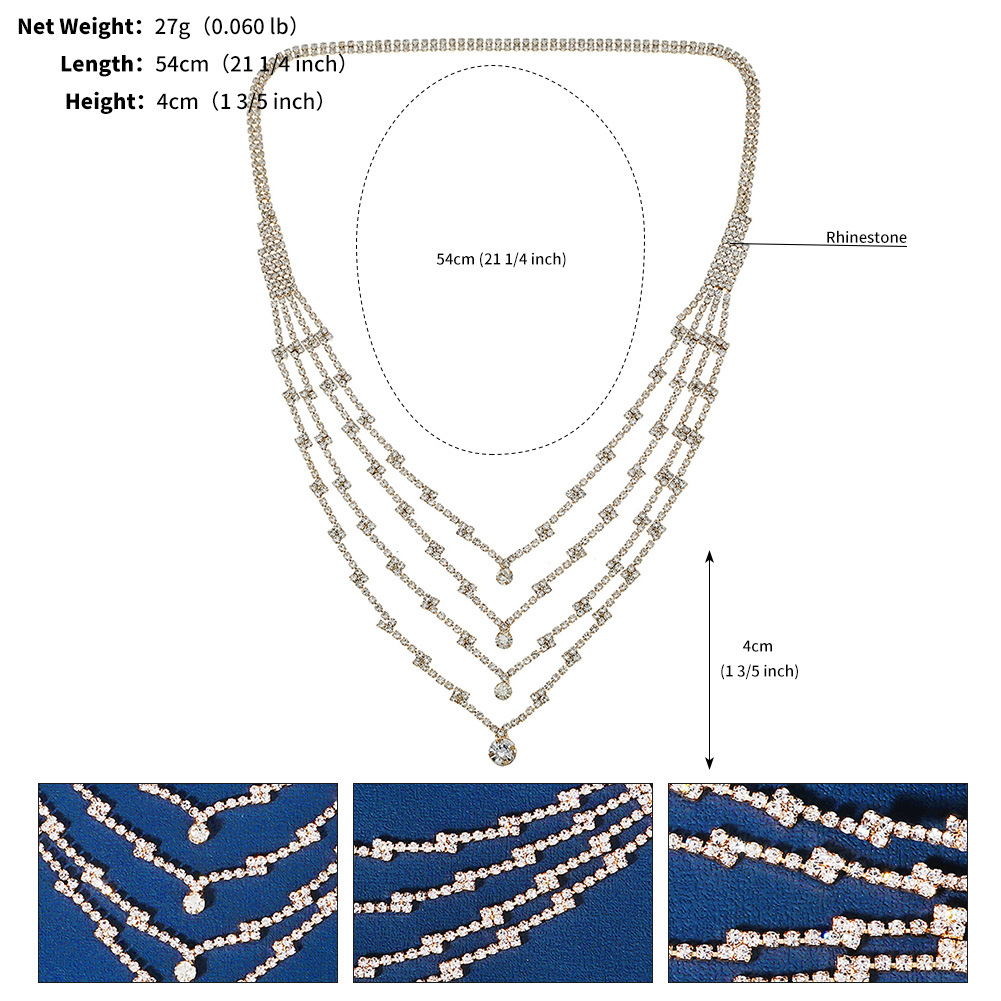 The European and American retro chain headwear features a light luxury design with multiple layers of water diamond headbands and Bohemian-style forehead ornaments pic 23